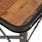 Sport si Outdoor - Camping - Mobilier pentru camping - Mese camping - Set masa pliabila cu 2 banci pentru camping, reglabila pe inaltime, MDF si aluminiu, 90x60x70 cm, maro si negru - Infinity.ro