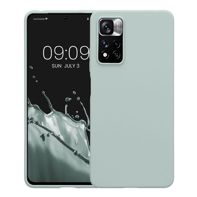 Laptop, Telefoane si Tablete - Telefoane mobile si accesorii - Accesorii Telefoane - Huse telefoane - Husa Kwmobile pentru Xiaomi Redmi Note 11 Pro/Note 11 Pro (5G)/Note 12 Pro (4G), incarcare wireless, silicon, menta - Infinity.ro