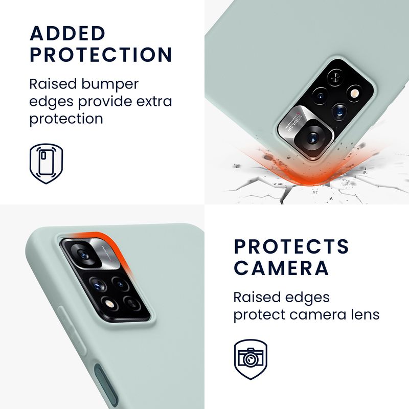 Laptop, Telefoane si Tablete - Telefoane mobile si accesorii - Accesorii Telefoane - Huse telefoane - Husa Kwmobile pentru Xiaomi Redmi Note 11 Pro/Note 11 Pro (5G)/Note 12 Pro (4G), incarcare wireless, silicon, menta - Infinity.ro