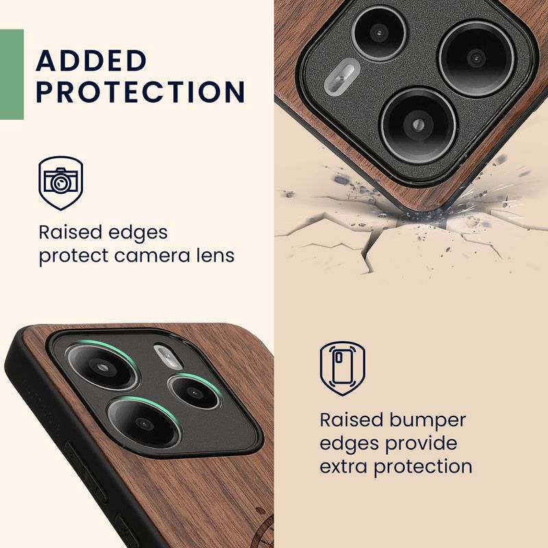 Laptop, Telefoane si Tablete - Telefoane mobile si accesorii - Accesorii Telefoane - Huse telefoane - Husa tip bumper Kwmobile pentru Xiaomi Redmi Note 14 5G, anti-alunecare, lemn, TPU, maro - Infinity.ro