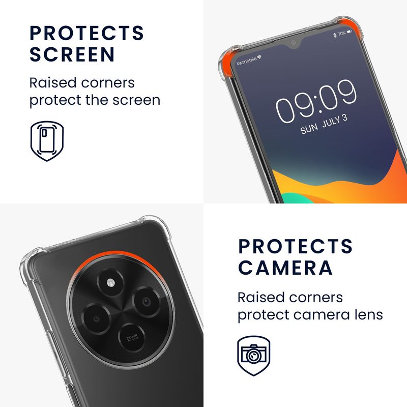 Laptop, Telefoane si Tablete - Telefoane mobile si accesorii - Accesorii Telefoane - Huse telefoane - Husa Kwmobile pentru Xiaomi Redmi 14C/Poco C75, protectie la socuri, protectie la zgarieturi, TPU, transparent, negru - Infinity.ro