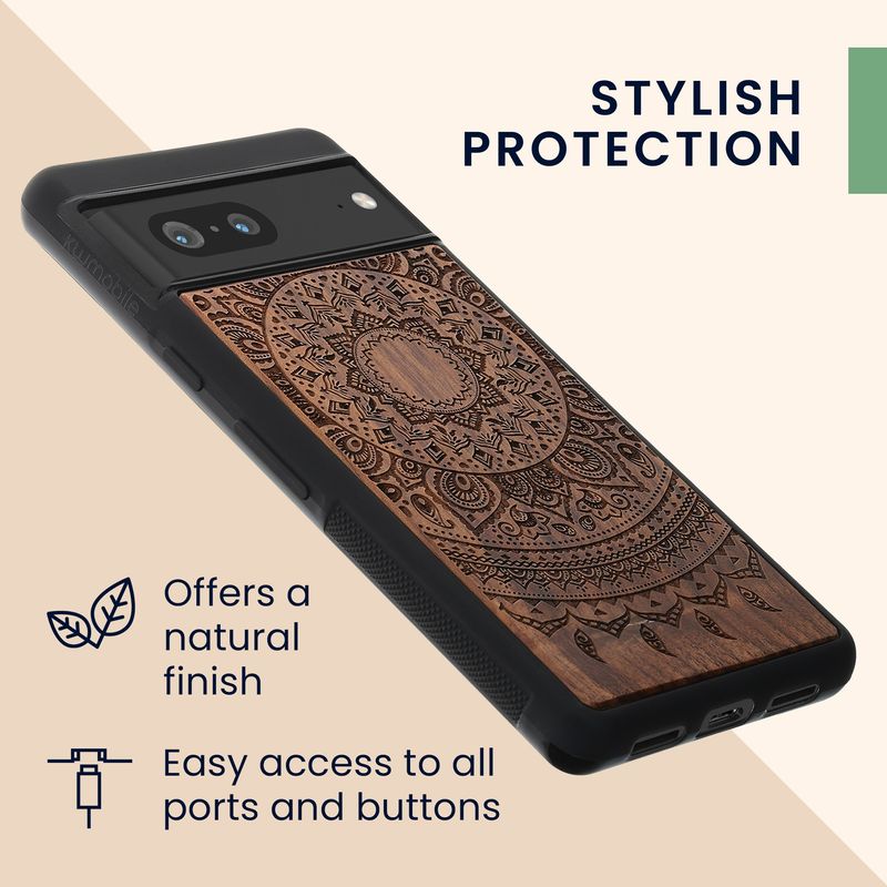 Laptop, Telefoane si Tablete - Telefoane mobile si accesorii - Accesorii Telefoane - Huse telefoane - Husa tip bumper Kwmobile pentru Google Pixel 7, protectie la socuri, lemn, TPU, maro - Infinity.ro