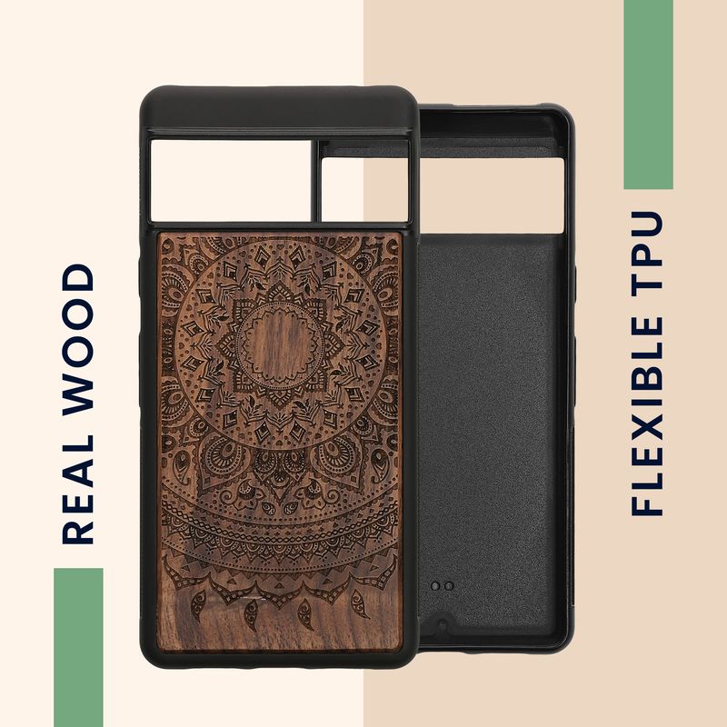 Laptop, Telefoane si Tablete - Telefoane mobile si accesorii - Accesorii Telefoane - Huse telefoane - Husa tip bumper Kwmobile pentru Google Pixel 7, protectie la socuri, lemn, TPU, maro - Infinity.ro