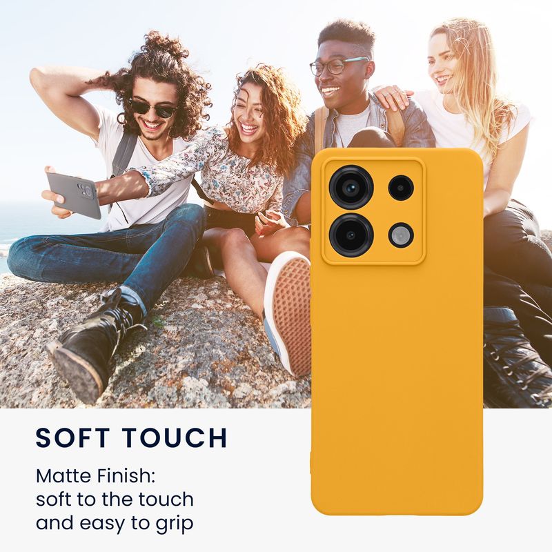 Laptop, Telefoane si Tablete - Telefoane mobile si accesorii - Accesorii Telefoane - Huse telefoane - Husa Kwmobile pentru Xiaomi Redmi Note 13 Pro 5G/Poco X6 5G, anti-alunecare, silicon, portocaliu mango - Infinity.ro