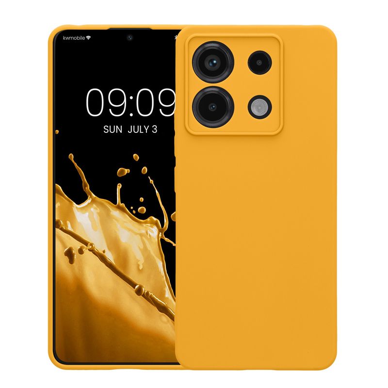 Laptop, Telefoane si Tablete - Telefoane mobile si accesorii - Accesorii Telefoane - Huse telefoane - Husa Kwmobile pentru Xiaomi Redmi Note 13 Pro 5G/Poco X6 5G, anti-alunecare, silicon, portocaliu mango - Infinity.ro