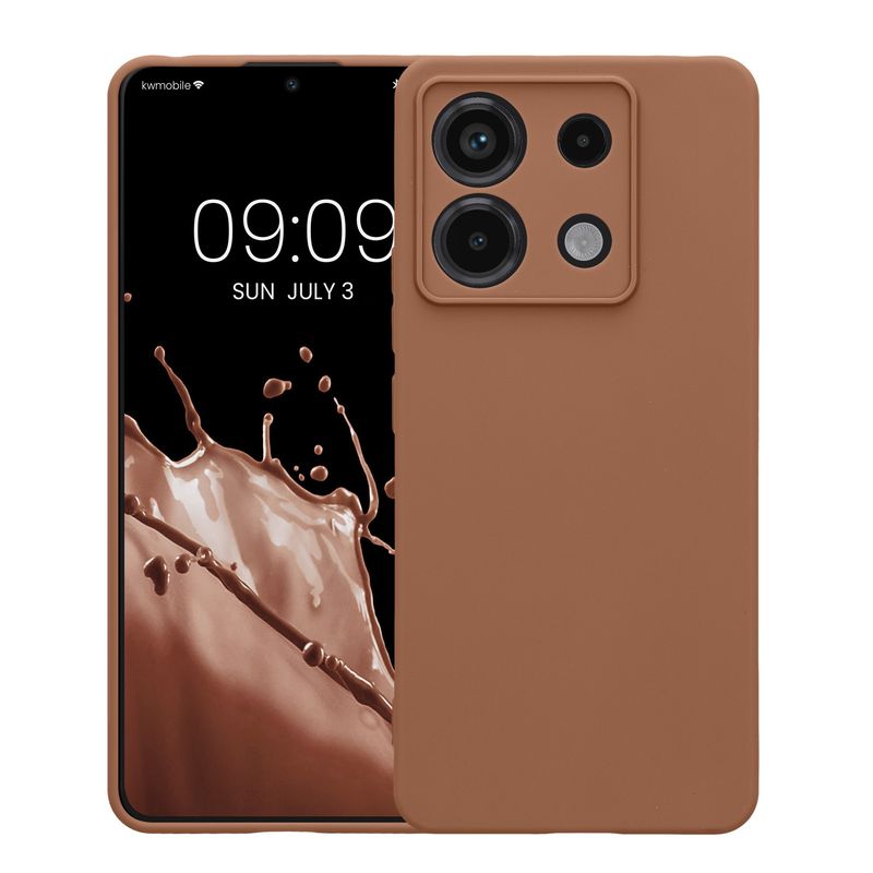 Laptop, Telefoane si Tablete - Telefoane mobile si accesorii - Accesorii Telefoane - Huse telefoane - Husa Kwmobile pentru Xiaomi Redmi Note 13 Pro 5G/Poco X6 5G, anti-alunecare, silicon, maro mocha - Infinity.ro