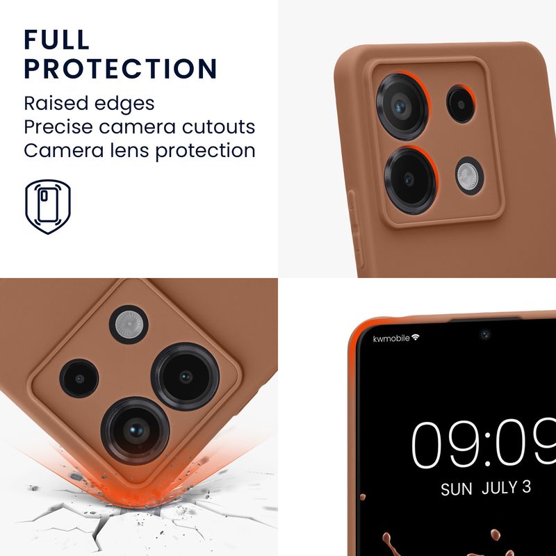 Laptop, Telefoane si Tablete - Telefoane mobile si accesorii - Accesorii Telefoane - Huse telefoane - Husa Kwmobile pentru Xiaomi Redmi Note 13 Pro 5G/Poco X6 5G, anti-alunecare, silicon, maro mocha - Infinity.ro