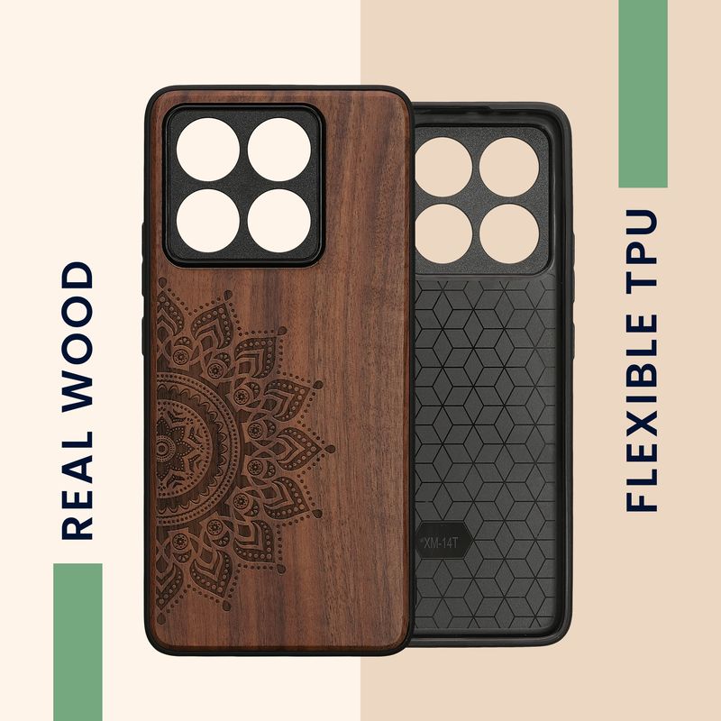 Laptop, Telefoane si Tablete - Telefoane mobile si accesorii - Accesorii Telefoane - Huse telefoane - Husa tip bumper Kwmobile pentru Xiaomi 14T, protectie la socuri, lemn, TPU, maro - Infinity.ro