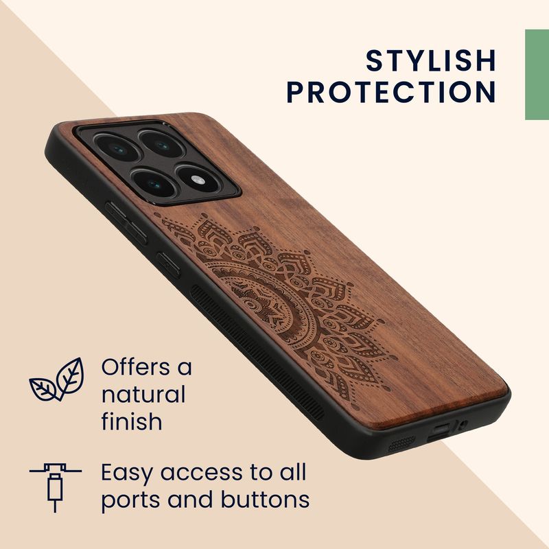 Laptop, Telefoane si Tablete - Telefoane mobile si accesorii - Accesorii Telefoane - Huse telefoane - Husa tip bumper Kwmobile pentru Xiaomi 14T, protectie la socuri, lemn, TPU, maro - Infinity.ro