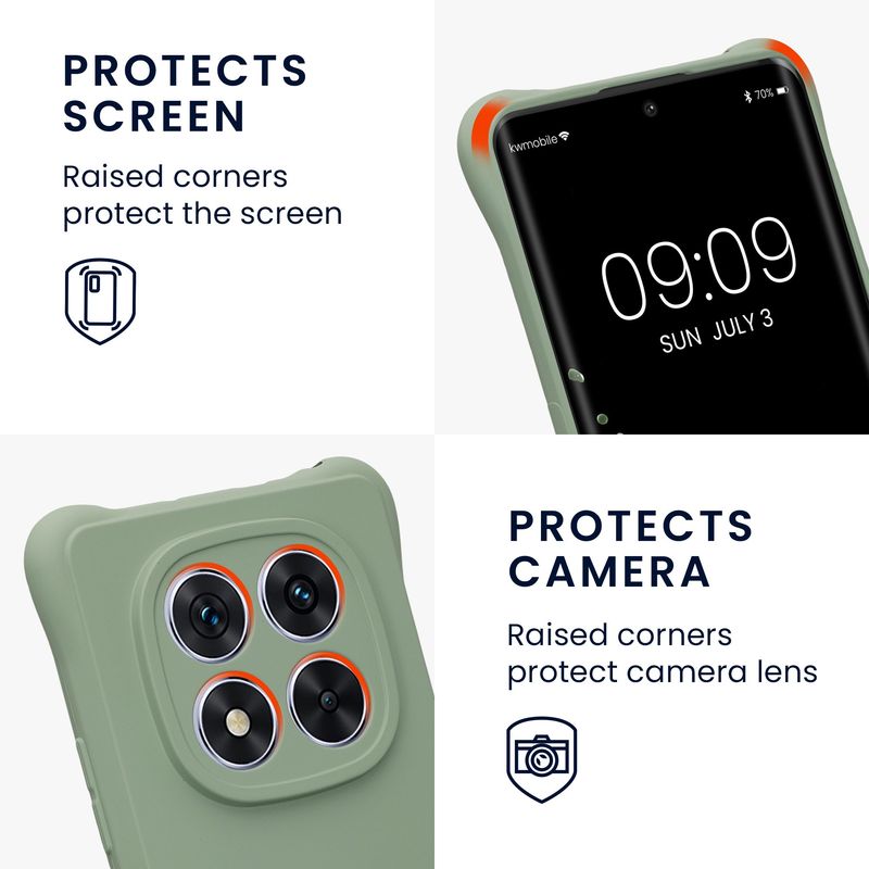 Laptop, Telefoane si Tablete - Telefoane mobile si accesorii - Accesorii Telefoane - Huse telefoane - Husa Kwmobile pentru Xiaomi Redmi Note 14 Pro+ 5G/Redmi Note 14 Pro Plus 5G, antisoc, antizgarieturi, silicon, verde - Infinity.ro