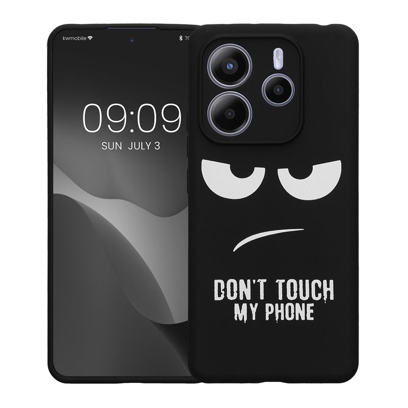 Laptop, Telefoane si Tablete - Telefoane mobile si accesorii - Accesorii Telefoane - Huse telefoane - Husa Kwmobile pentru Xiaomi Redmi Note 14 5G, anti-alunecare, silicon, alb, negru - Infinity.ro