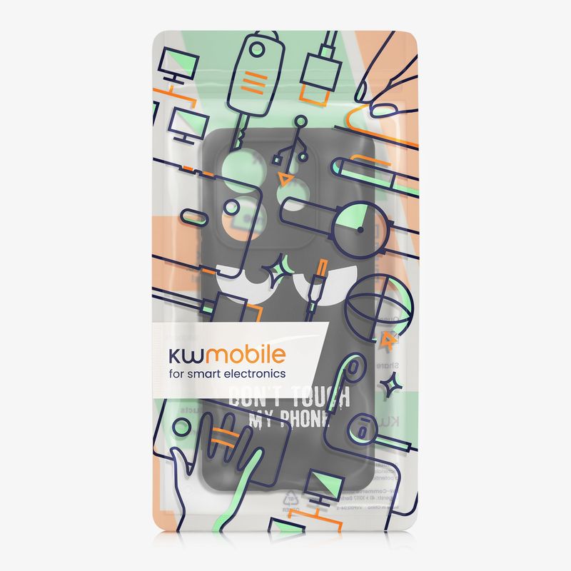 Laptop, Telefoane si Tablete - Telefoane mobile si accesorii - Accesorii Telefoane - Huse telefoane - Husa Kwmobile pentru Xiaomi Redmi Note 14 5G, anti-alunecare, silicon, alb, negru - Infinity.ro