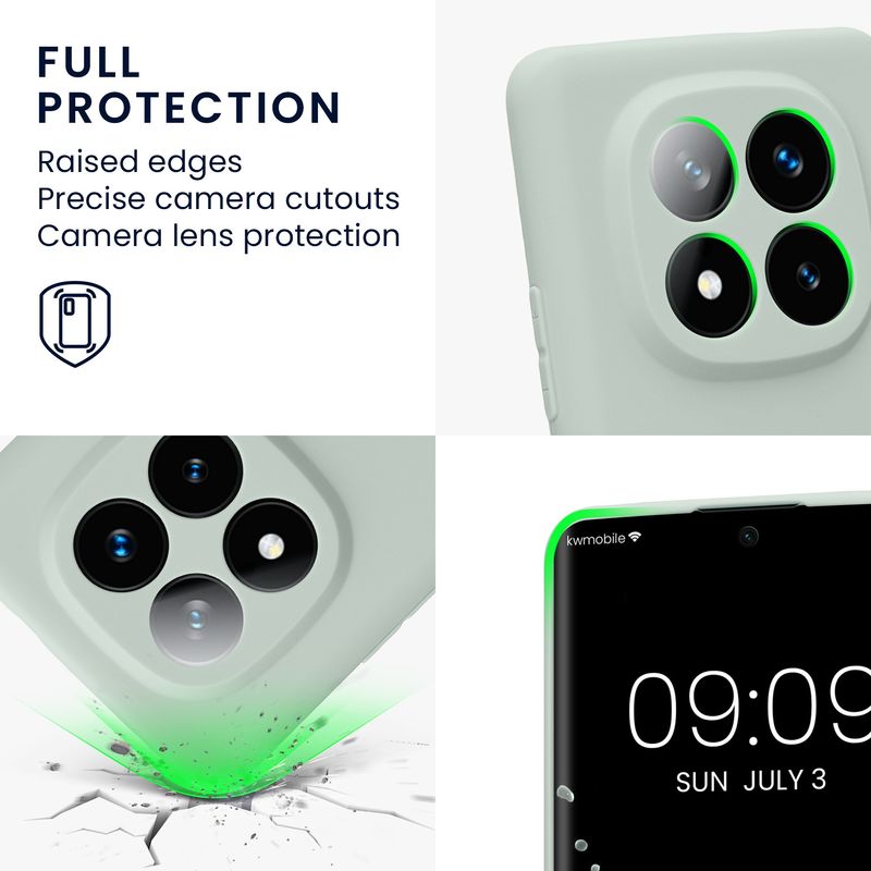 Laptop, Telefoane si Tablete - Telefoane mobile si accesorii - Accesorii Telefoane - Huse telefoane - Husa Kwmobile pentru Xiaomi Redmi Note 14 Pro+ 5G/Redmi Note 14 Pro Plus 5G, anti-alunecare, silicon, menta - Infinity.ro