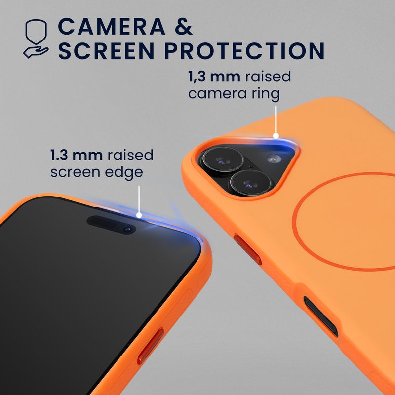 Laptop, Telefoane si Tablete - Telefoane mobile si accesorii - Accesorii Telefoane - Huse telefoane - Husa tip bumper Kwmobile pentru iPhone 17, compatibilitate MagSafe, TPU, portocaliu - Infinity.ro