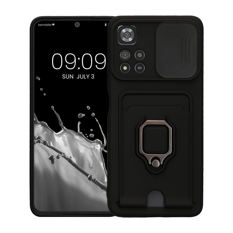 Laptop, Telefoane si Tablete - Telefoane mobile si accesorii - Accesorii Telefoane - Huse telefoane - Husa Kwmobile pentru Xiaomi Redmi Note 11 Pro+ 5G/Note 11 Pro Plus 5G, functie stand, metal, plastic, negru - Infinity.ro