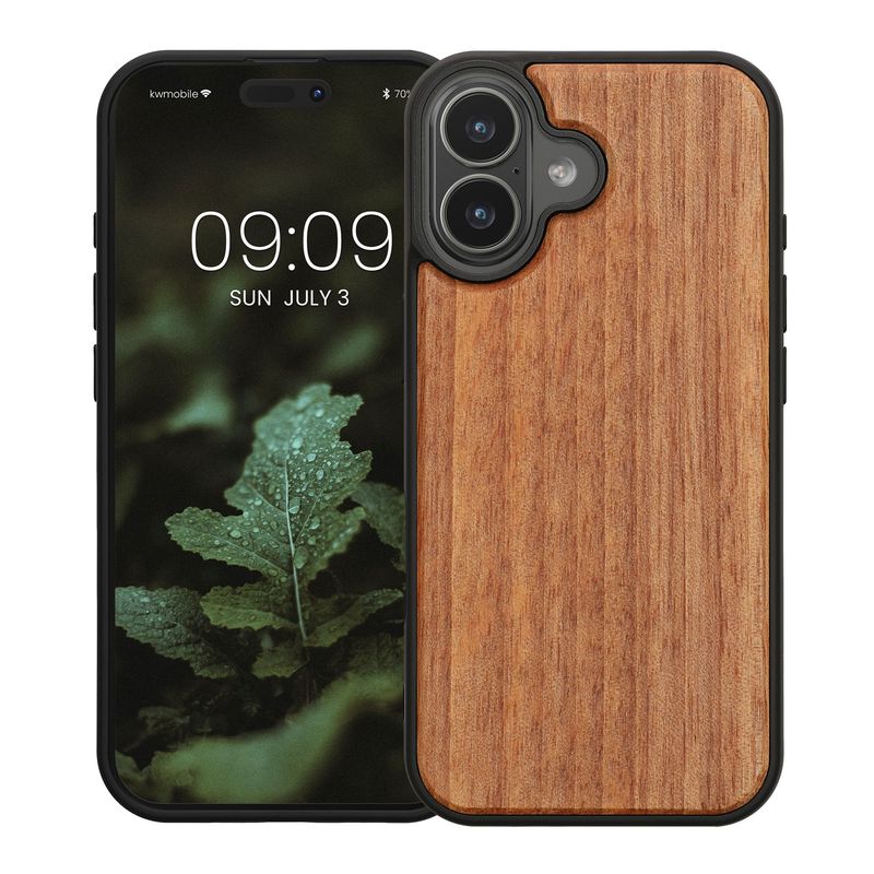 Laptop, Telefoane si Tablete - Telefoane mobile si accesorii - Accesorii Telefoane - Huse telefoane - Husa tip bumper Kwmobile pentru iPhone 17, protectie la socuri, lemn, TPU, multicolor - Infinity.ro