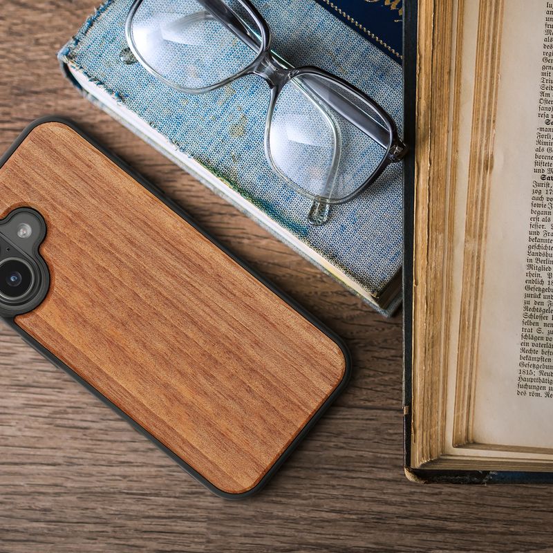 Laptop, Telefoane si Tablete - Telefoane mobile si accesorii - Accesorii Telefoane - Huse telefoane - Husa tip bumper Kwmobile pentru iPhone 17, protectie la socuri, lemn, TPU, multicolor - Infinity.ro