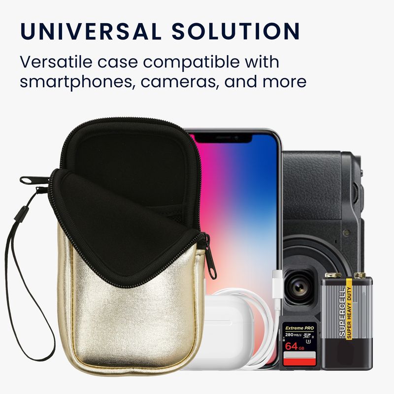 Laptop, Telefoane si Tablete - Telefoane mobile si accesorii - Accesorii Telefoane - Huse telefoane - Husa tip holster Kwmobile, anti-alunecare, protectie la praf, neopren, auriu - Infinity.ro