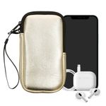 Laptop, Telefoane si Tablete - Telefoane mobile si accesorii - Accesorii Telefoane - Huse telefoane - Husa tip holster Kwmobile, anti-alunecare, protectie la praf, neopren, auriu - Infinity.ro