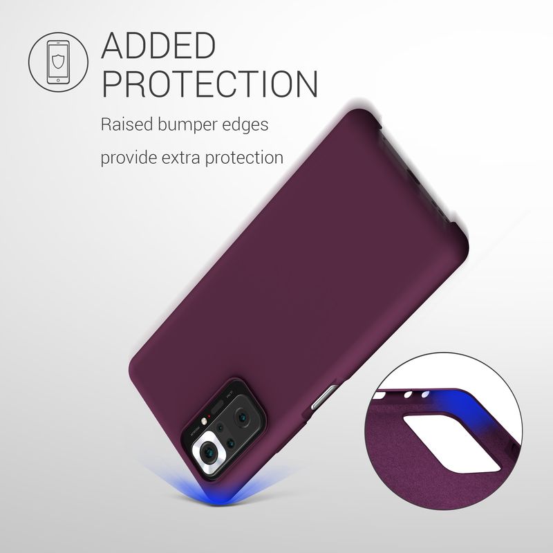 Laptop, Telefoane si Tablete - Telefoane mobile si accesorii - Accesorii Telefoane - Huse telefoane - Husa Kwmobile pentru Xiaomi Redmi Note 10 Pro, incarcare wireless, silicon, mov, bordo - Infinity.ro