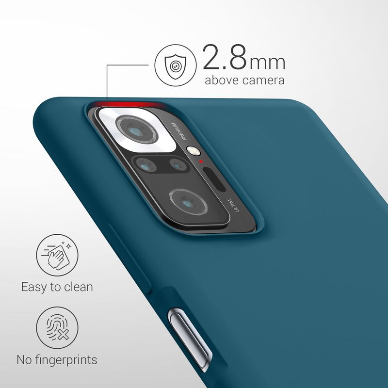 Laptop, Telefoane si Tablete - Telefoane mobile si accesorii - Accesorii Telefoane - Huse telefoane - Husa Kwmobile pentru Xiaomi Redmi Note 10 Pro, incarcare wireless, silicon, albastru - Infinity.ro