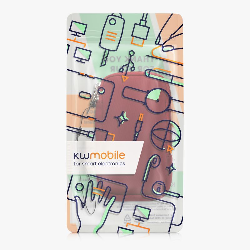 Laptop, Telefoane si Tablete - Telefoane mobile si accesorii - Accesorii Telefoane - Huse telefoane - Husa universala tip holster Kwmobile, anti-alunecare, protectie la zgarieturi, neopren, rosu - Infinity.ro