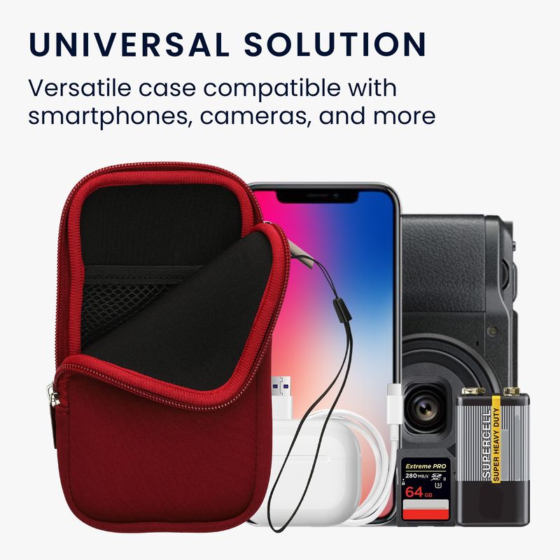 Laptop, Telefoane si Tablete - Telefoane mobile si accesorii - Accesorii Telefoane - Huse telefoane - Husa universala tip holster Kwmobile, anti-alunecare, protectie la zgarieturi, neopren, rosu - Infinity.ro