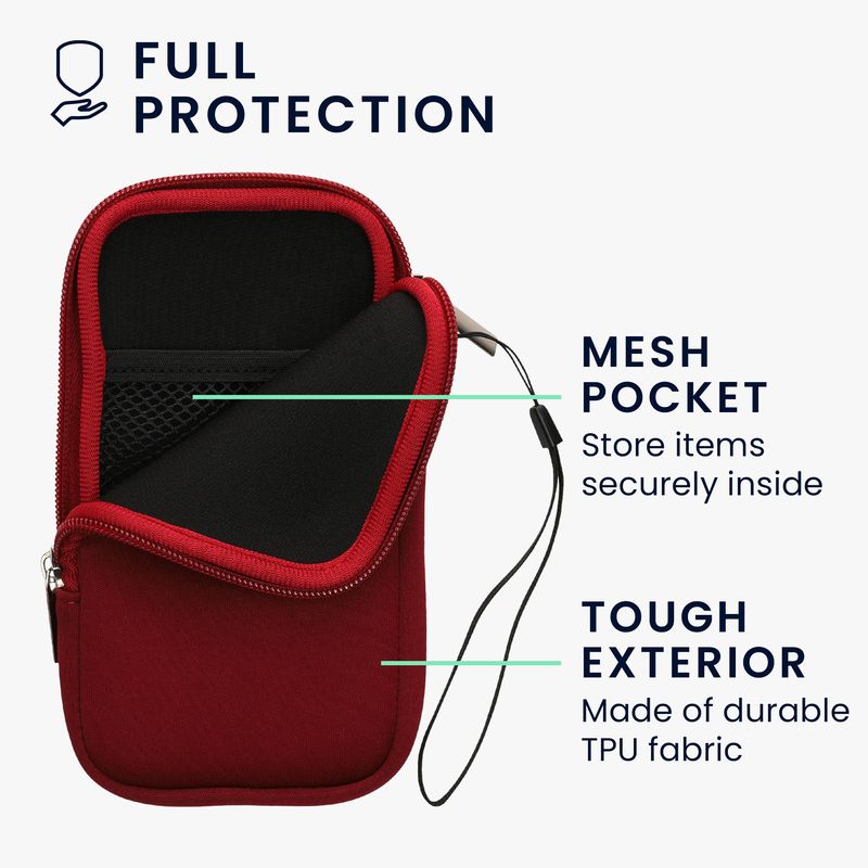 Laptop, Telefoane si Tablete - Telefoane mobile si accesorii - Accesorii Telefoane - Huse telefoane - Husa universala tip holster Kwmobile, anti-alunecare, protectie la zgarieturi, neopren, rosu - Infinity.ro