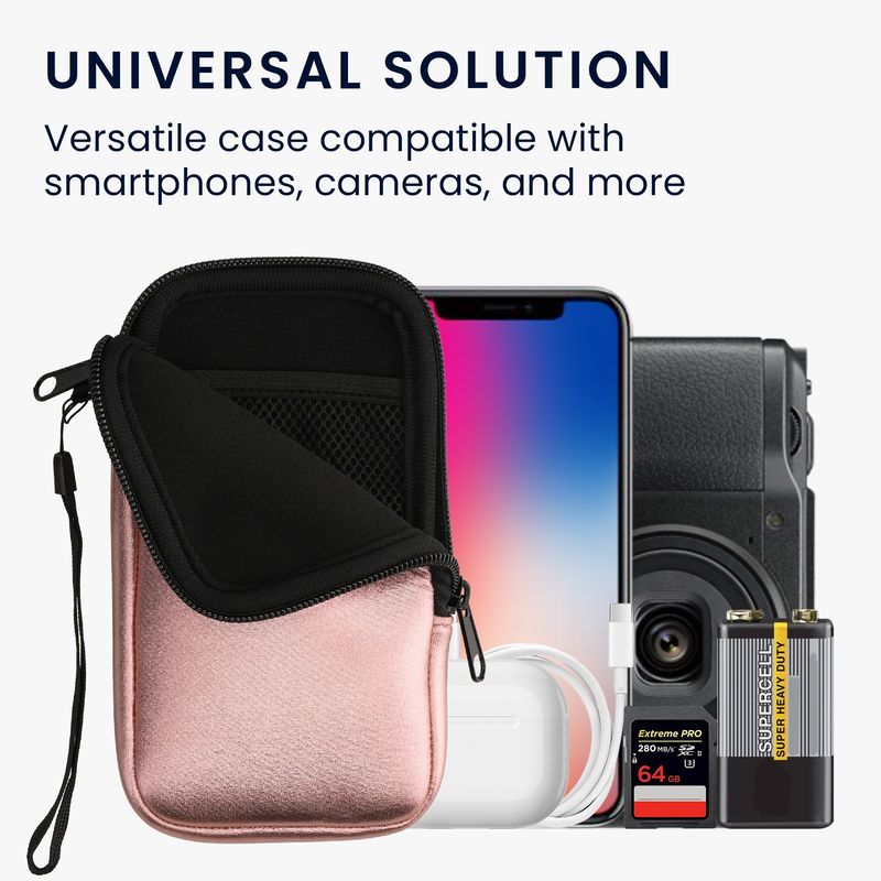 Laptop, Telefoane si Tablete - Telefoane mobile si accesorii - Accesorii Telefoane - Huse telefoane - Husa tip holster Kwmobile, anti-alunecare, neopren, auriu, roz - Infinity.ro