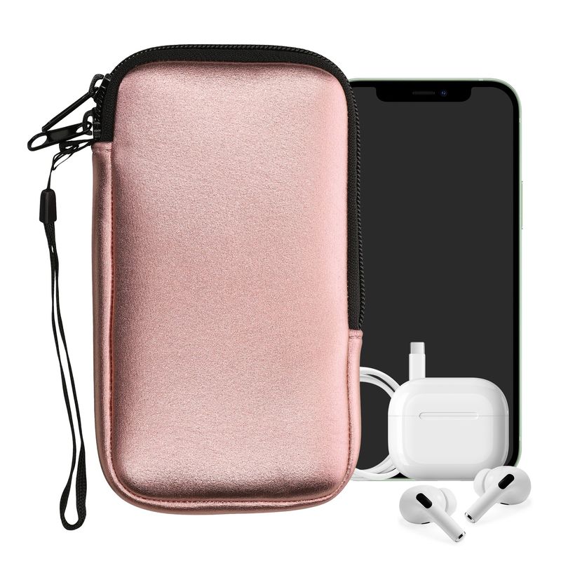 Laptop, Telefoane si Tablete - Telefoane mobile si accesorii - Accesorii Telefoane - Huse telefoane - Husa tip holster Kwmobile, anti-alunecare, neopren, auriu, roz - Infinity.ro