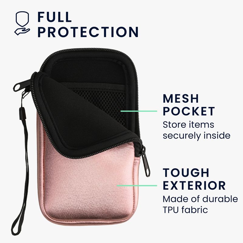 Laptop, Telefoane si Tablete - Telefoane mobile si accesorii - Accesorii Telefoane - Huse telefoane - Husa tip holster Kwmobile, anti-alunecare, neopren, auriu, roz - Infinity.ro
