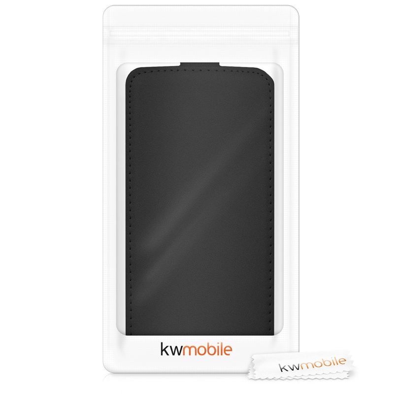 Laptop, Telefoane si Tablete - Telefoane mobile si accesorii - Accesorii Telefoane - Huse telefoane - Husa tip flip Kwmobile pentru iPhone SE3/SE2/SE (2022)/SE (2020), inchidere magnetica, piele ecologica, negru - Infinity.ro