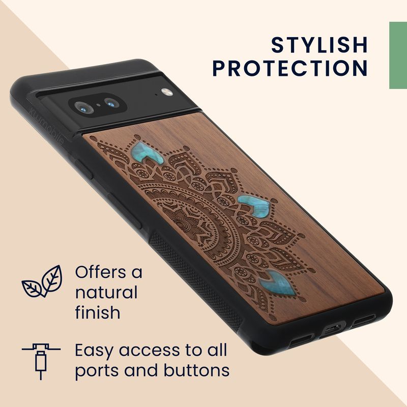 Laptop, Telefoane si Tablete - Telefoane mobile si accesorii - Accesorii Telefoane - Huse telefoane - Husa tip bumper Kwmobile pentru Google Pixel 7, anti-alunecare, protectie la socuri, lemn, TPU, maro - Infinity.ro