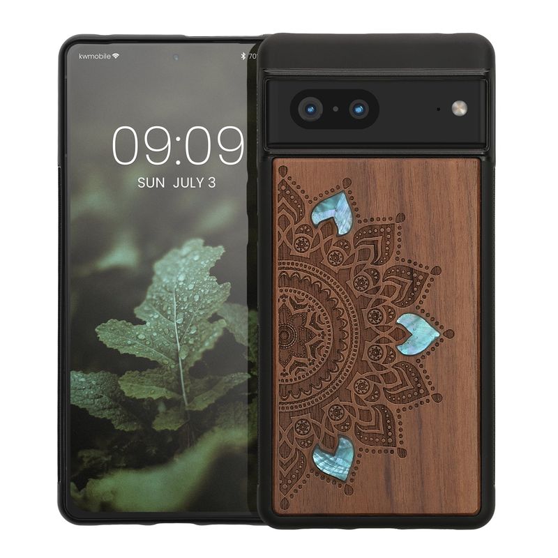 Laptop, Telefoane si Tablete - Telefoane mobile si accesorii - Accesorii Telefoane - Huse telefoane - Husa tip bumper Kwmobile pentru Google Pixel 7, anti-alunecare, protectie la socuri, lemn, TPU, maro - Infinity.ro