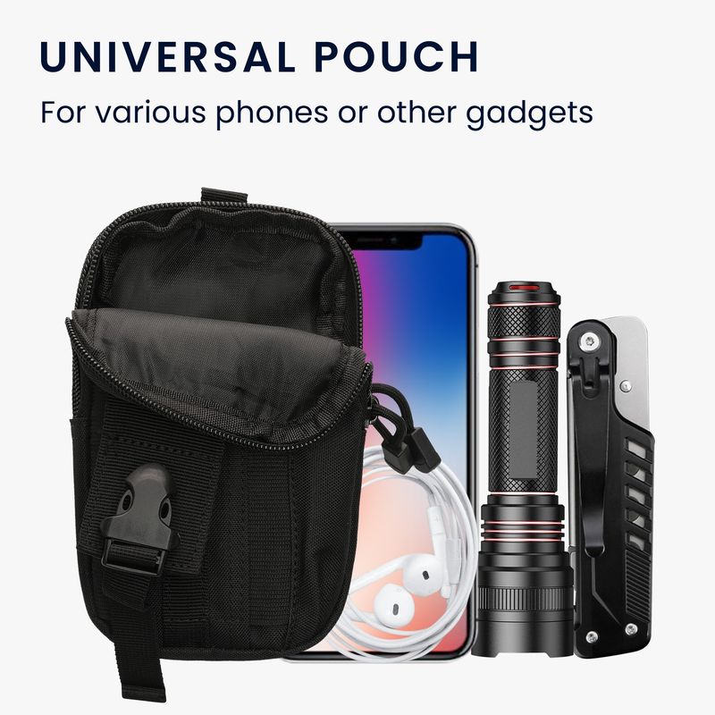 Laptop, Telefoane si Tablete - Telefoane mobile si accesorii - Accesorii Telefoane - Huse telefoane - Husa tip holster Kwmobile, inchidere cu fermoar, textil, negru - Infinity.ro