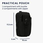 Laptop, Telefoane si Tablete - Telefoane mobile si accesorii - Accesorii Telefoane - Huse telefoane - Husa tip holster Kwmobile, inchidere cu fermoar, textil, negru - Infinity.ro