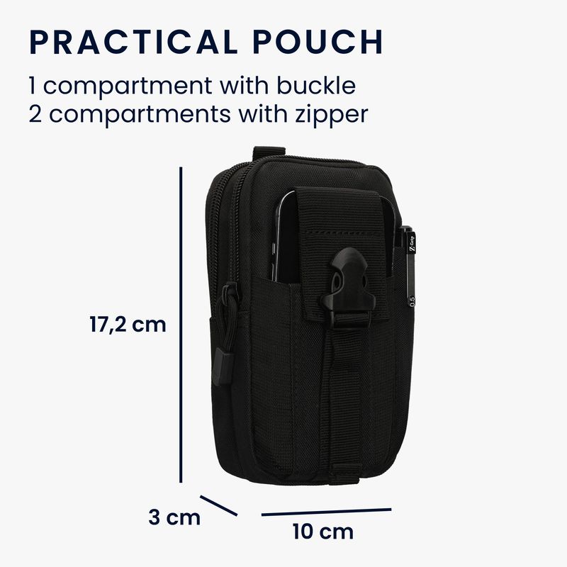 Laptop, Telefoane si Tablete - Telefoane mobile si accesorii - Accesorii Telefoane - Huse telefoane - Husa tip holster Kwmobile, inchidere cu fermoar, textil, negru - Infinity.ro