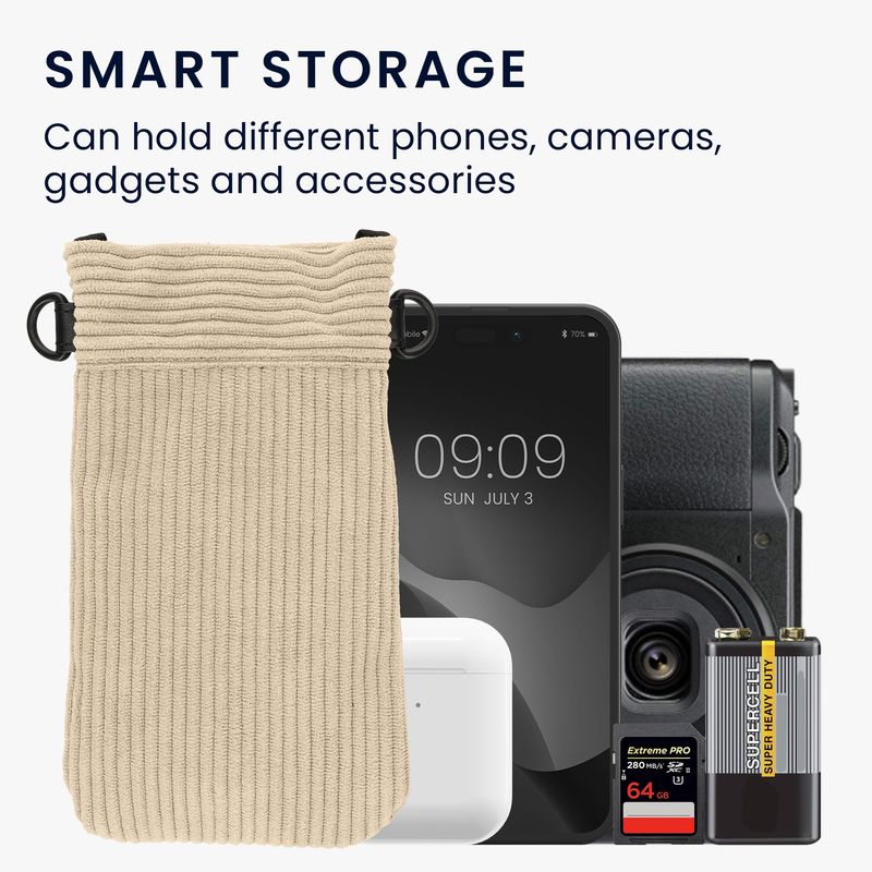Laptop, Telefoane si Tablete - Telefoane mobile si accesorii - Accesorii Telefoane - Huse telefoane - Husa tip holster Kwmobile, inchidere magnetica, microfibra, bej - Infinity.ro