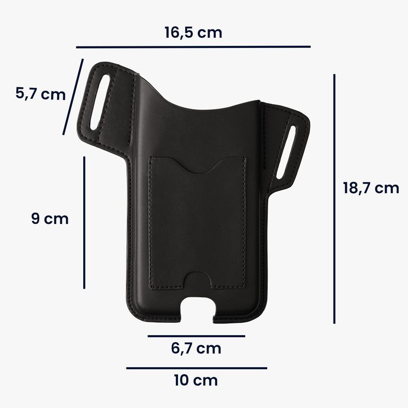 Laptop, Telefoane si Tablete - Telefoane mobile si accesorii - Accesorii Telefoane - Huse telefoane - Husa tip holster Kwmobile, buzunar card, piele ecologica, negru - Infinity.ro