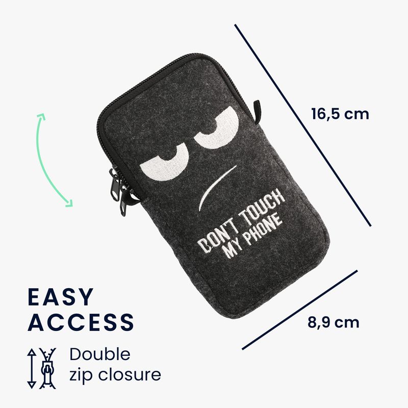 Laptop, Telefoane si Tablete - Telefoane mobile si accesorii - Accesorii Telefoane - Huse telefoane - Husa Kwmobile, protectie la zgarieturi, protectie la praf, inchidere cu fermoar, fetru, alb, gri - Infinity.ro