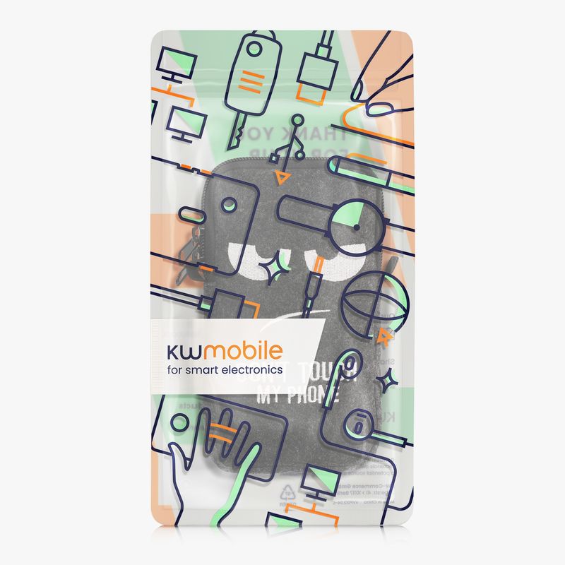 Laptop, Telefoane si Tablete - Telefoane mobile si accesorii - Accesorii Telefoane - Huse telefoane - Husa Kwmobile, protectie la zgarieturi, protectie la praf, inchidere cu fermoar, fetru, alb, gri - Infinity.ro