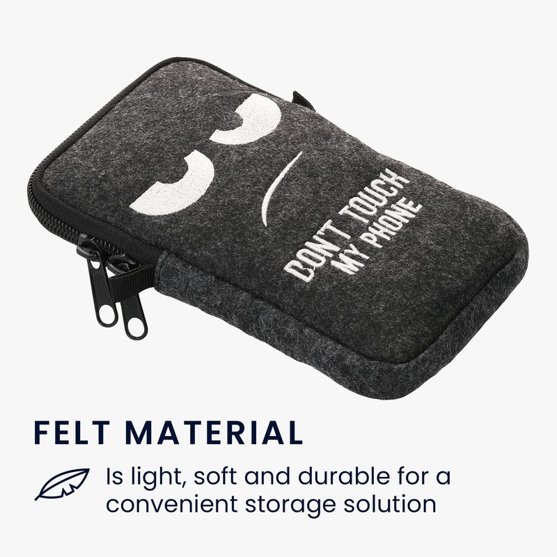 Laptop, Telefoane si Tablete - Telefoane mobile si accesorii - Accesorii Telefoane - Huse telefoane - Husa Kwmobile, protectie la zgarieturi, protectie la praf, inchidere cu fermoar, fetru, alb, gri - Infinity.ro