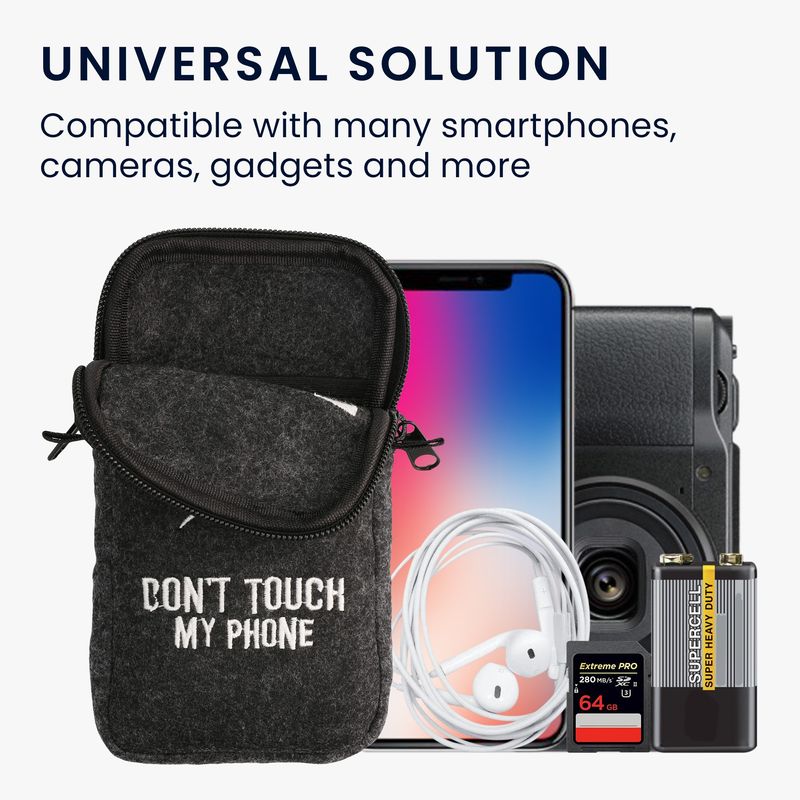 Laptop, Telefoane si Tablete - Telefoane mobile si accesorii - Accesorii Telefoane - Huse telefoane - Husa Kwmobile, protectie la zgarieturi, protectie la praf, inchidere cu fermoar, fetru, alb, gri - Infinity.ro