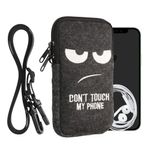 Laptop, Telefoane si Tablete - Telefoane mobile si accesorii - Accesorii Telefoane - Huse telefoane - Husa Kwmobile, protectie la zgarieturi, protectie la praf, inchidere cu fermoar, fetru, alb, gri - Infinity.ro