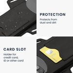 Laptop, Telefoane si Tablete - Telefoane mobile si accesorii - Accesorii Telefoane - Huse telefoane - Husa tip holster Kwmobile, buzunar card, piele ecologica, negru - Infinity.ro
