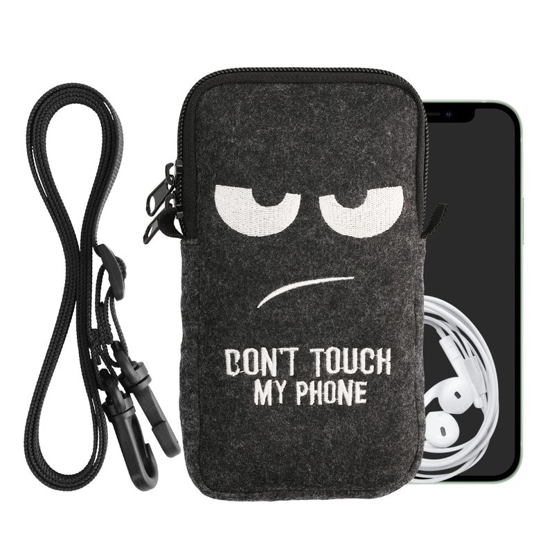 Laptop, Telefoane si Tablete - Telefoane mobile si accesorii - Accesorii Telefoane - Huse telefoane - Husa Kwmobile, protectie la zgarieturi, protectie la praf, inchidere cu fermoar, fetru, alb, gri - Infinity.ro