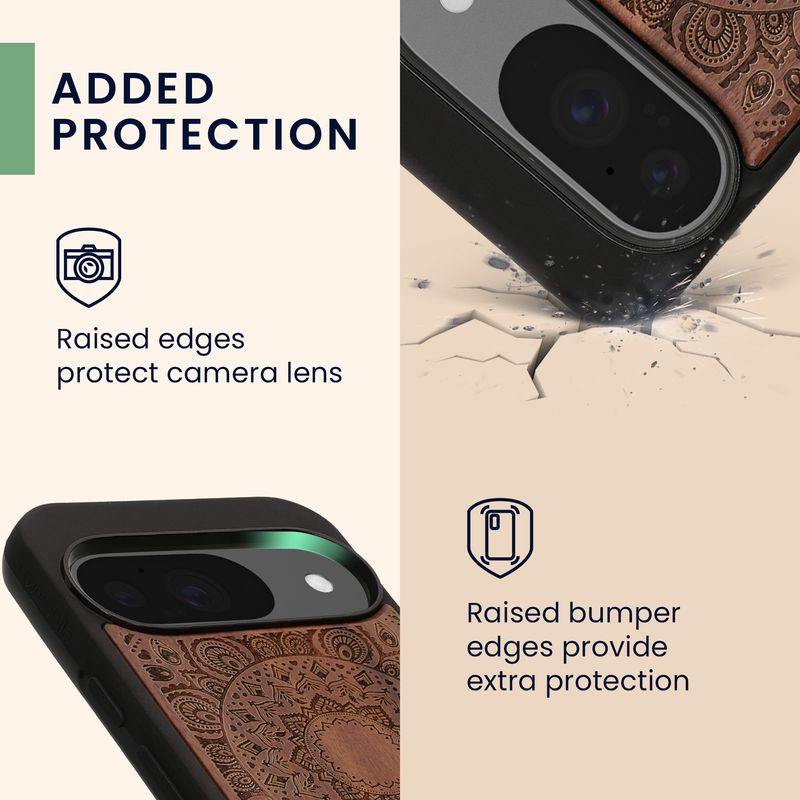 Laptop, Telefoane si Tablete - Telefoane mobile si accesorii - Accesorii Telefoane - Huse telefoane - Husa tip bumper Kwmobile pentru Google Pixel 10/Pixel 10 Pro, anti-alunecare, protectie la zgarieturi, lemn, TPU, maro - Infinity.ro