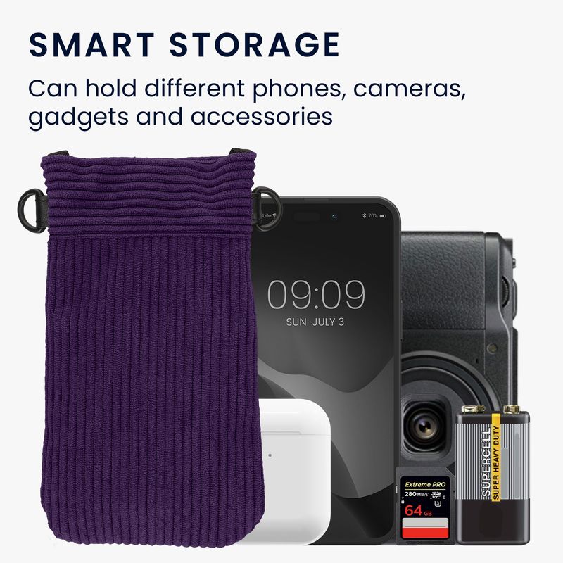 Laptop, Telefoane si Tablete - Telefoane mobile si accesorii - Accesorii Telefoane - Huse telefoane - Husa tip holster Kwmobile, inchidere magnetica, microfibra, mov - Infinity.ro