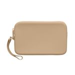 Laptop, Telefoane si Tablete - Telefoane mobile si accesorii - Accesorii Telefoane - Huse telefoane - Husa universala tip holster Kwmobile, buzunar card, curea de mana, rezistenta la apa, silicon, bej - Infinity.ro