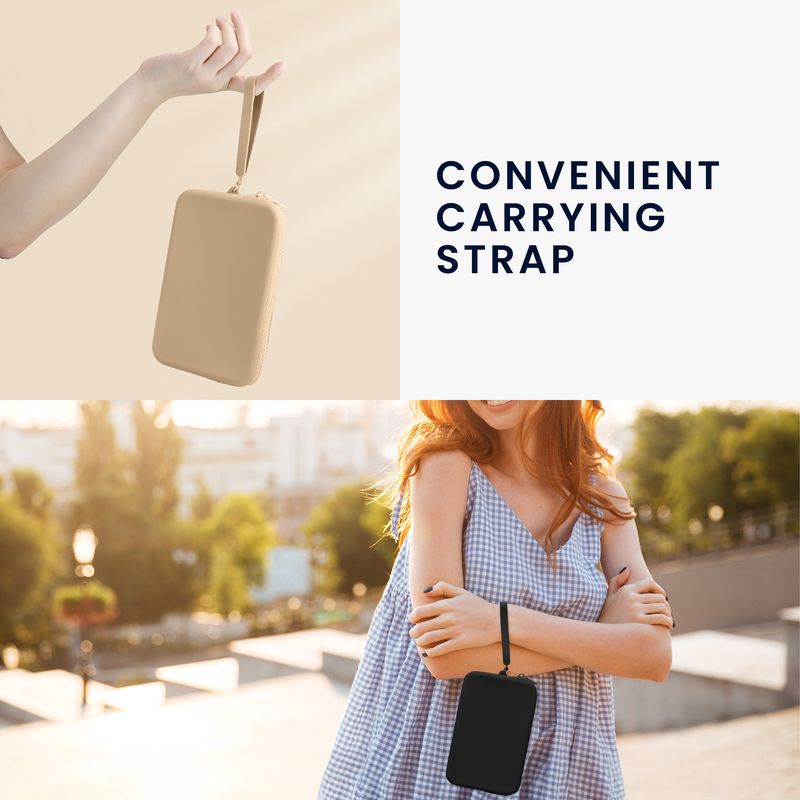 Laptop, Telefoane si Tablete - Telefoane mobile si accesorii - Accesorii Telefoane - Huse telefoane - Husa universala tip holster Kwmobile, buzunar card, curea de mana, rezistenta la apa, silicon, bej - Infinity.ro